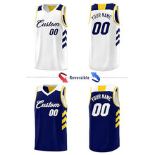 Load image into Gallery viewer, Custom Reversible Basketball Uniforms Blue/White