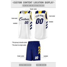 Load image into Gallery viewer, Custom Reversible Basketball Uniforms Blue/White